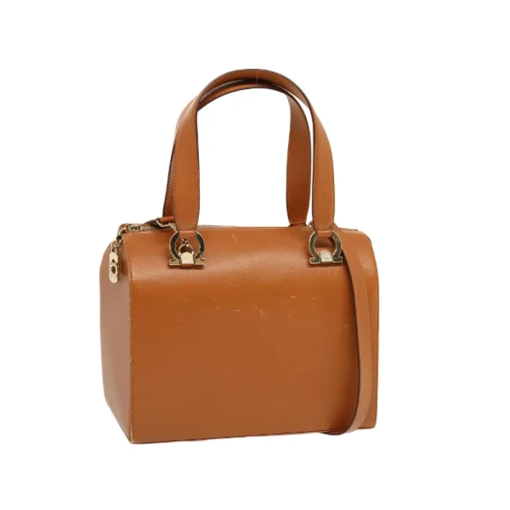 Salvatore Ferragamo Pre-owned Leather handbags Brown Dames