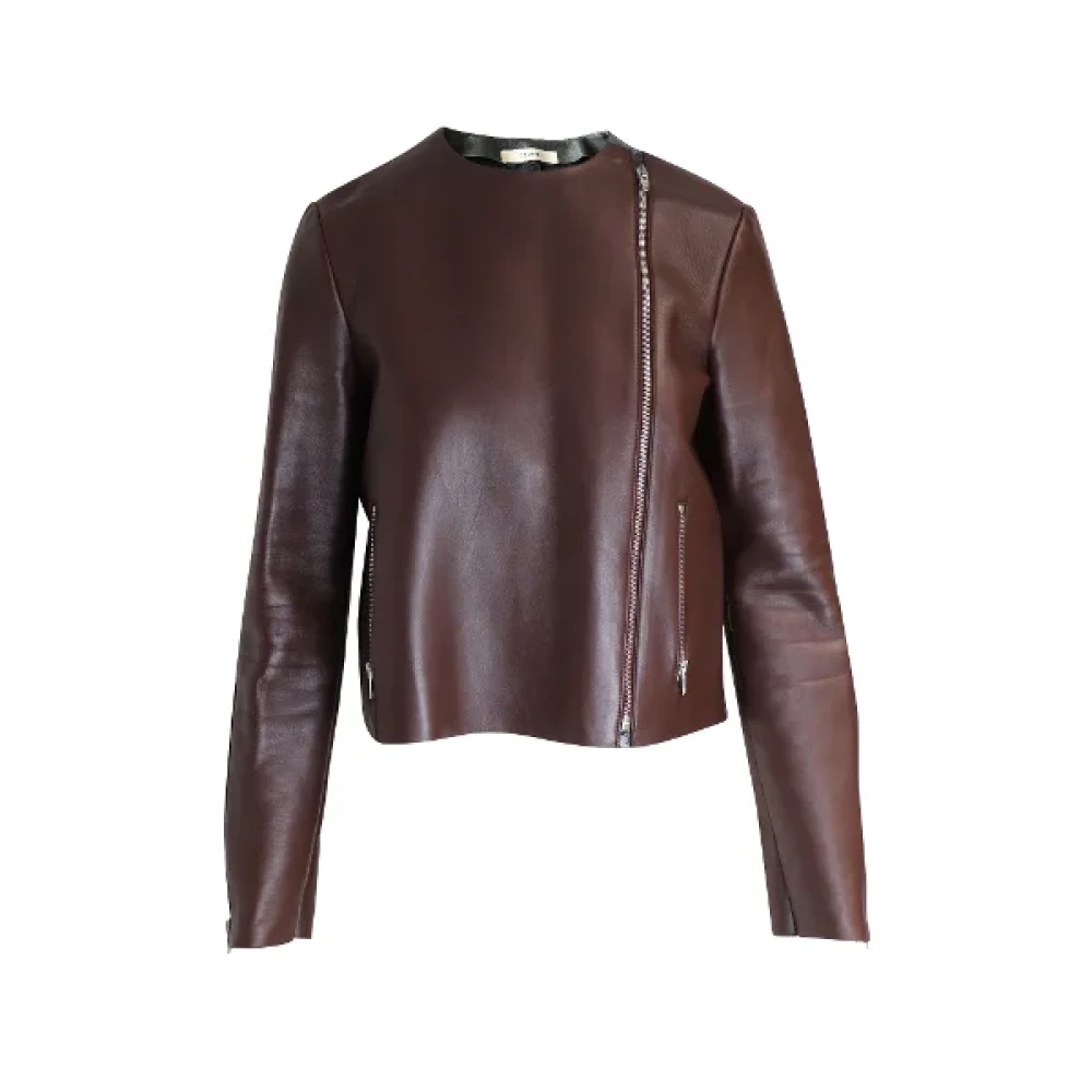Celine Vintage Pre-owned Leather outerwear Brown Dames