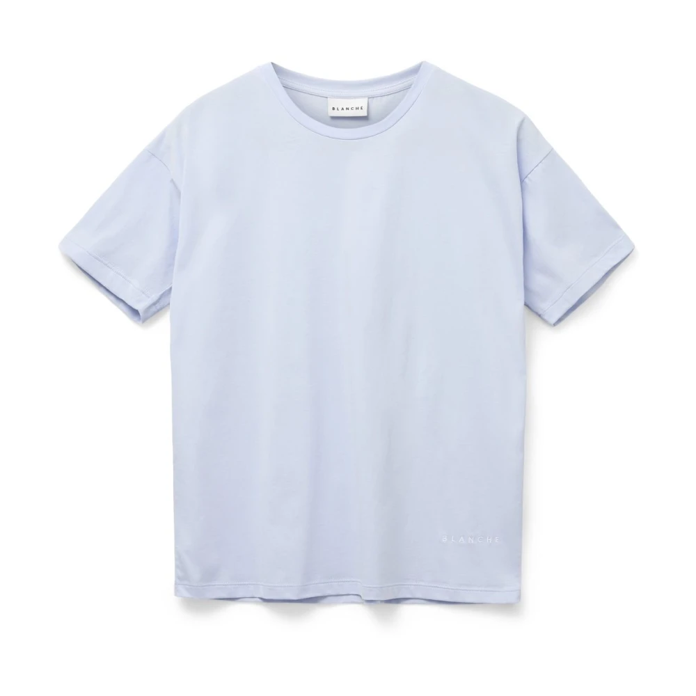 Blanche Lichtblauw Katoen Hoofd T-Shirt Blue Dames
