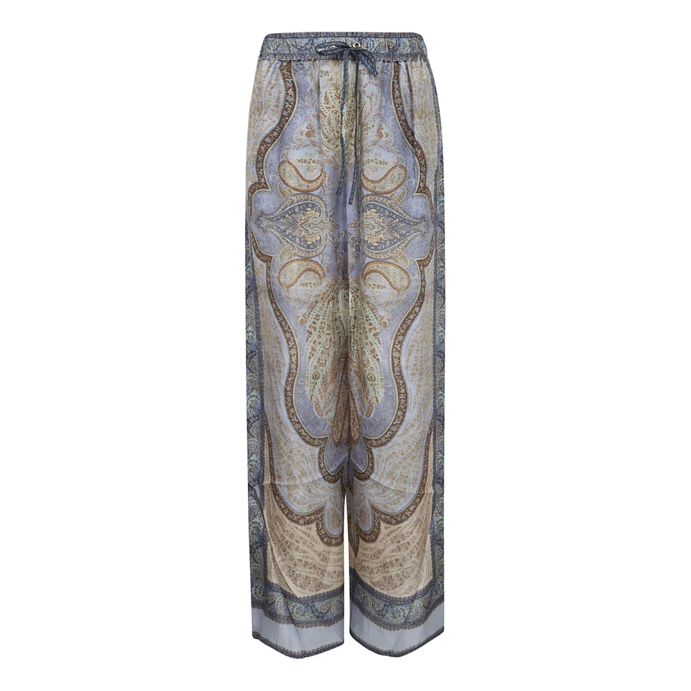 Zimmermann Women's Multicolor Wanderlust Relaxed Pant - Wide Trousers - M - Trousers