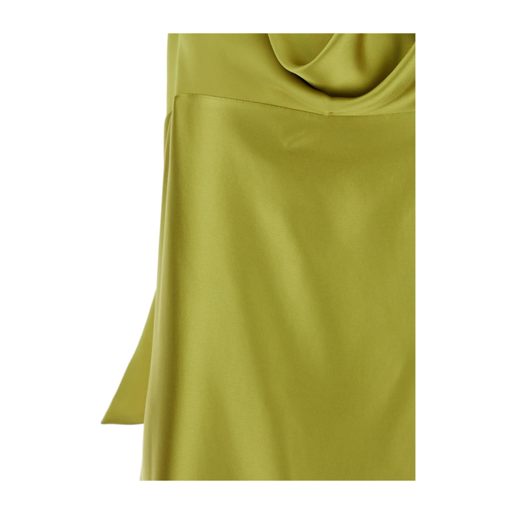 Plain Units Groene Lange Jurk met Knoop Green Dames