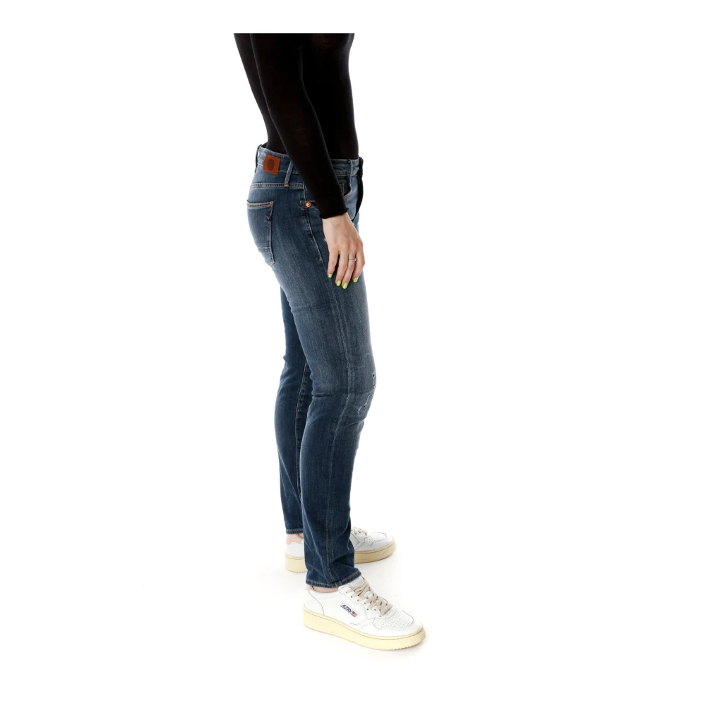 Le Temps Des Cerises Cropped Boyfriend Midwaist Jeans Blue Dames