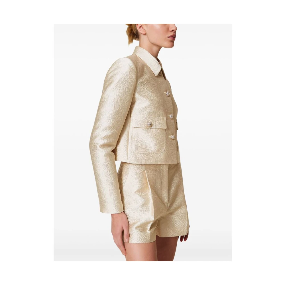 Twinset Goudkleurige Knoopjas met Logohanger Beige Dames