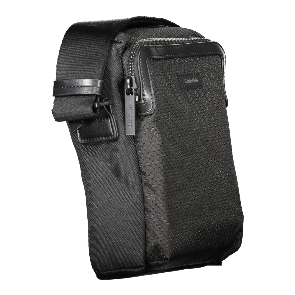 Calvin Klein Zwarte Schoudertas met Ritssluiting Black Heren