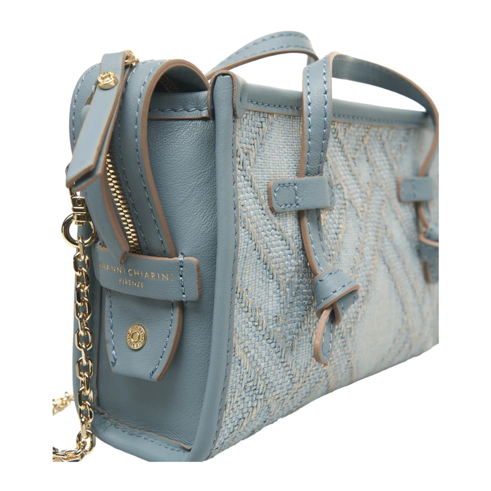 Gianni Chiarini Blauwe Leren Crossbody Tas Blue Dames