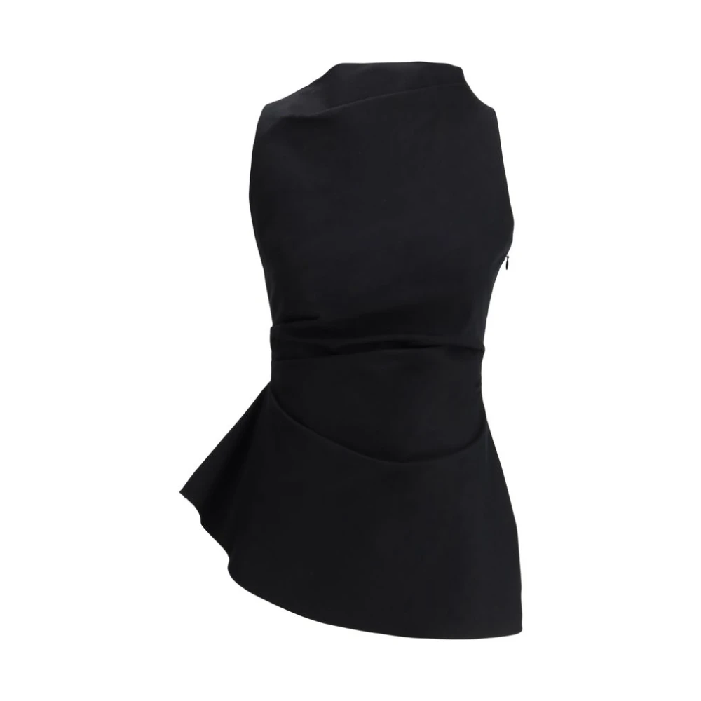 Alexander mcqueen Zwarte Gerimpelde Mouwloze Top Italië Black Dames
