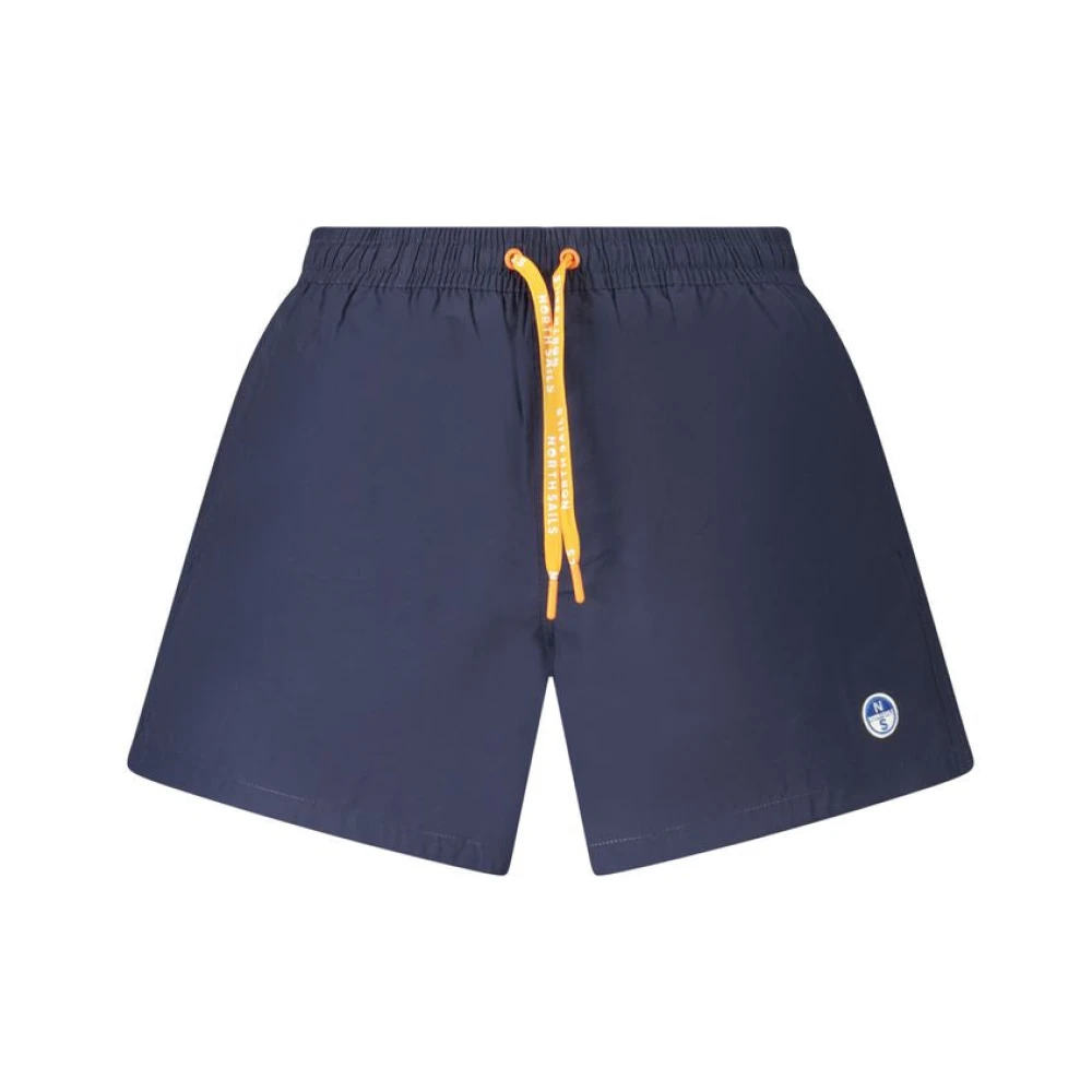 North Sails Men's Blue Cotton Swim Boxer With Ocean Details - Beachwear - S - Swimwear