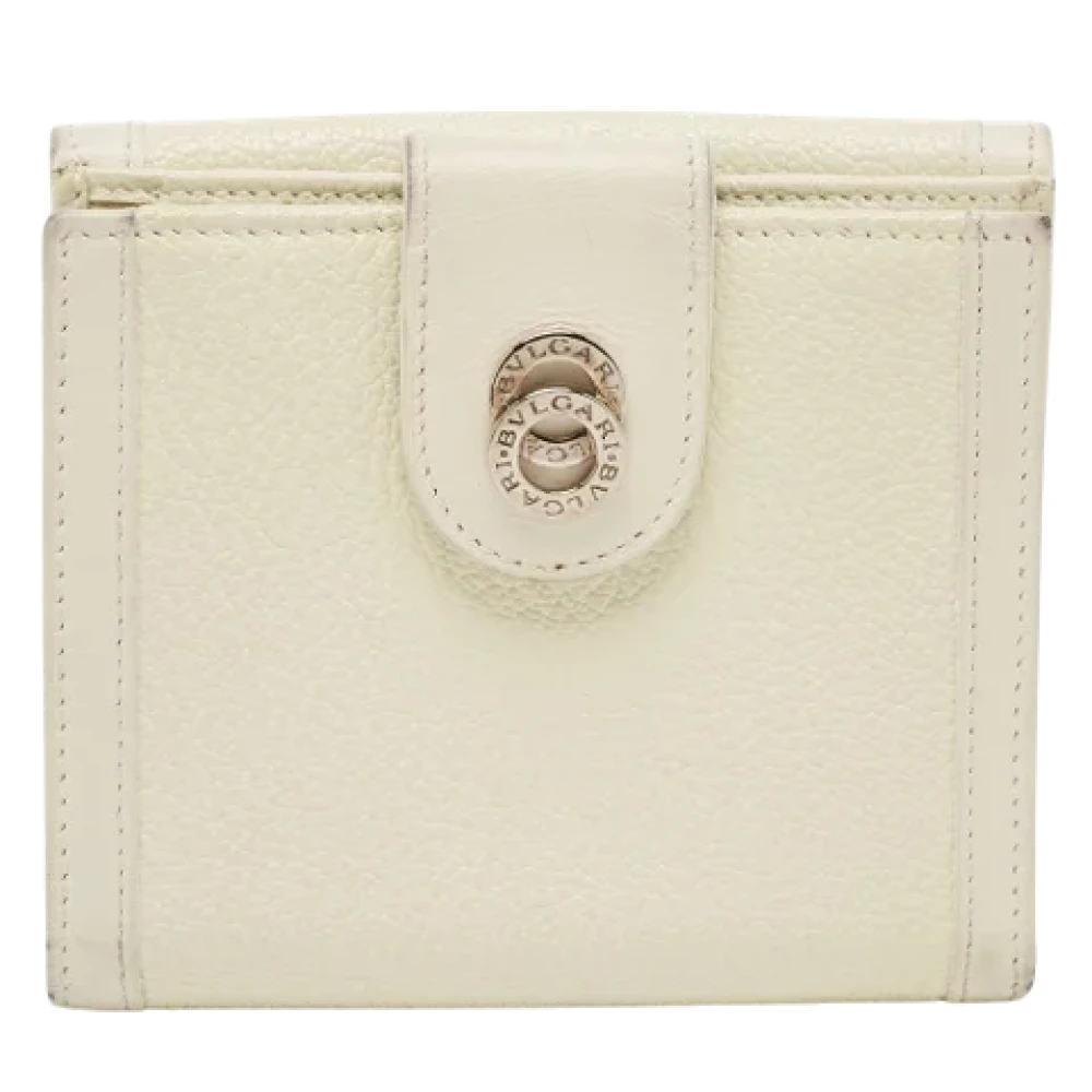Bvlgari Vintage Pre-owned Leather wallets White Dames