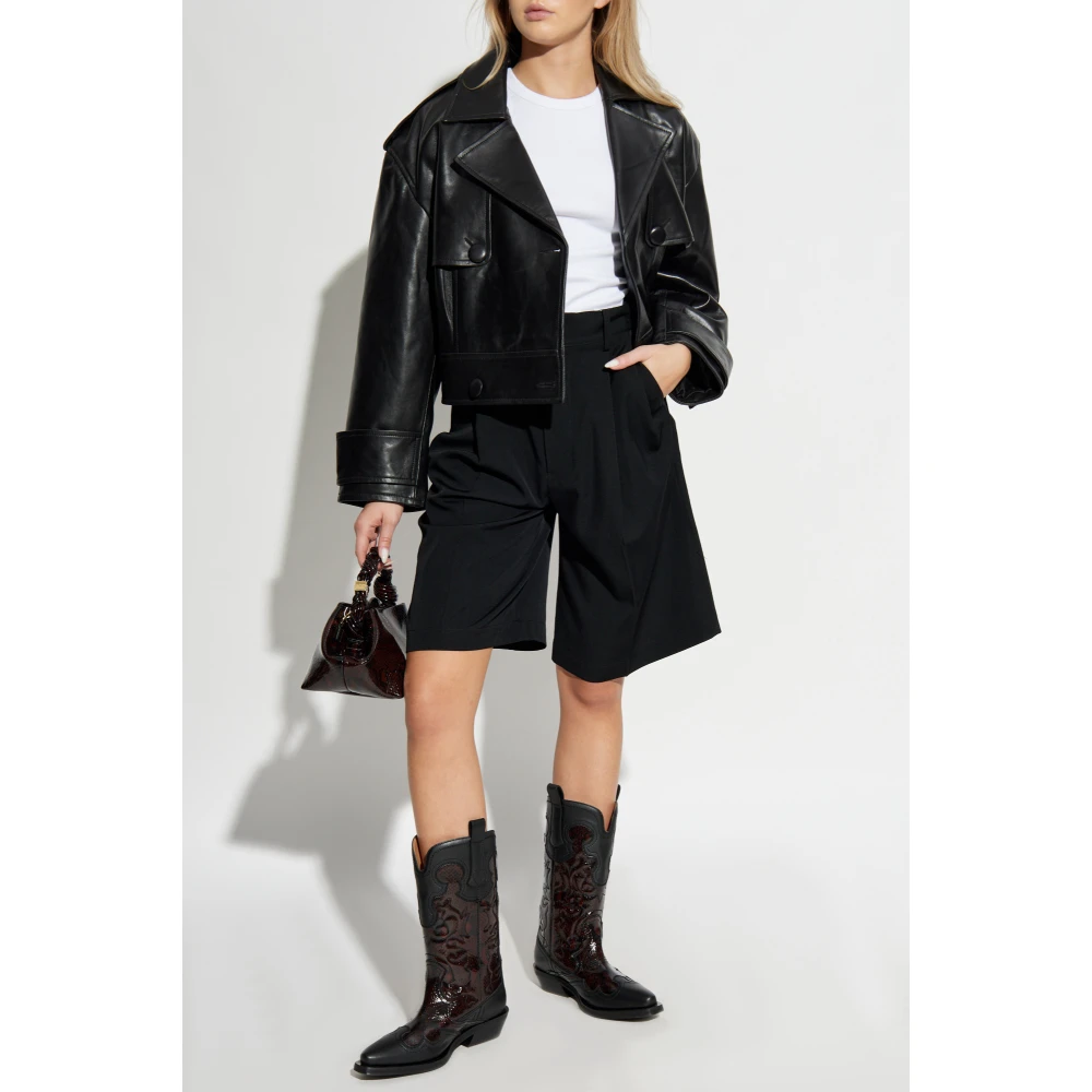 Stand Studio Leren jas Bloom Black Dames