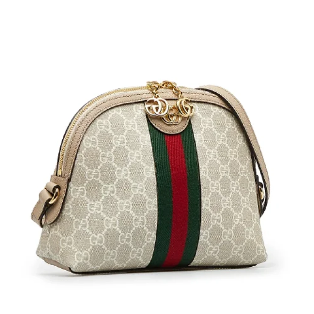 Gucci Vintage Bruine gecoate canvas Gucci Ophidia Crossbody Tas