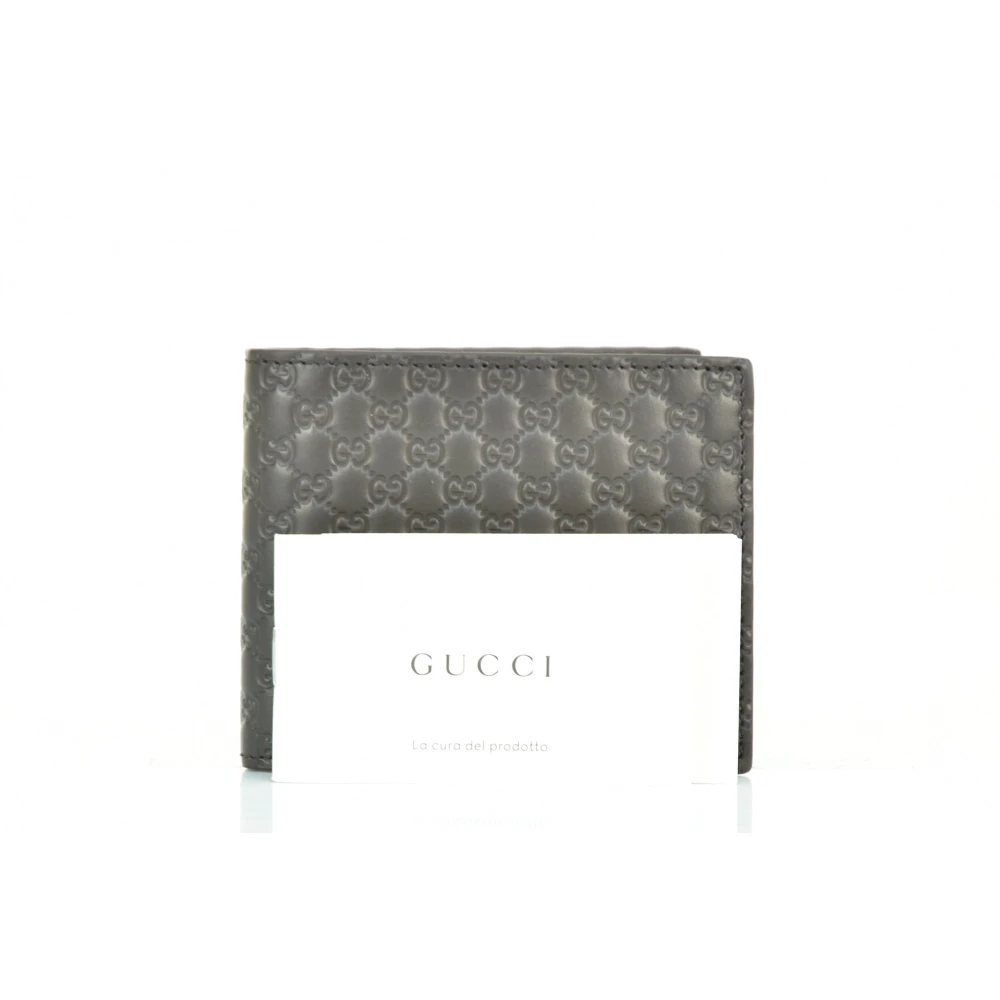 Gucci Bruin lederen Bifold portemonnee horizontaal model Brown Heren