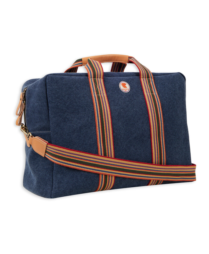 sac-de-week-end-unisexe-en-toile-de-coton-bleu-uni