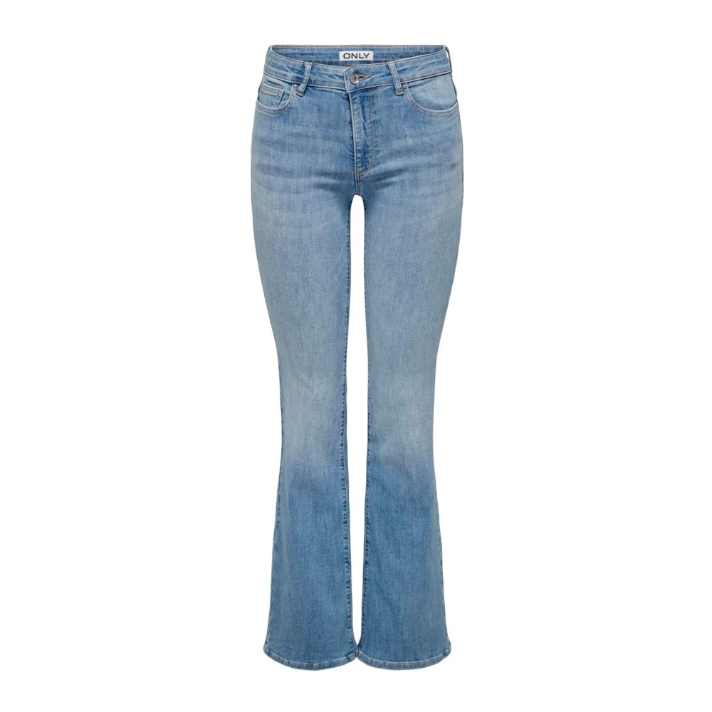 Only Women's Blue Flared Denim Trousers Xs L32