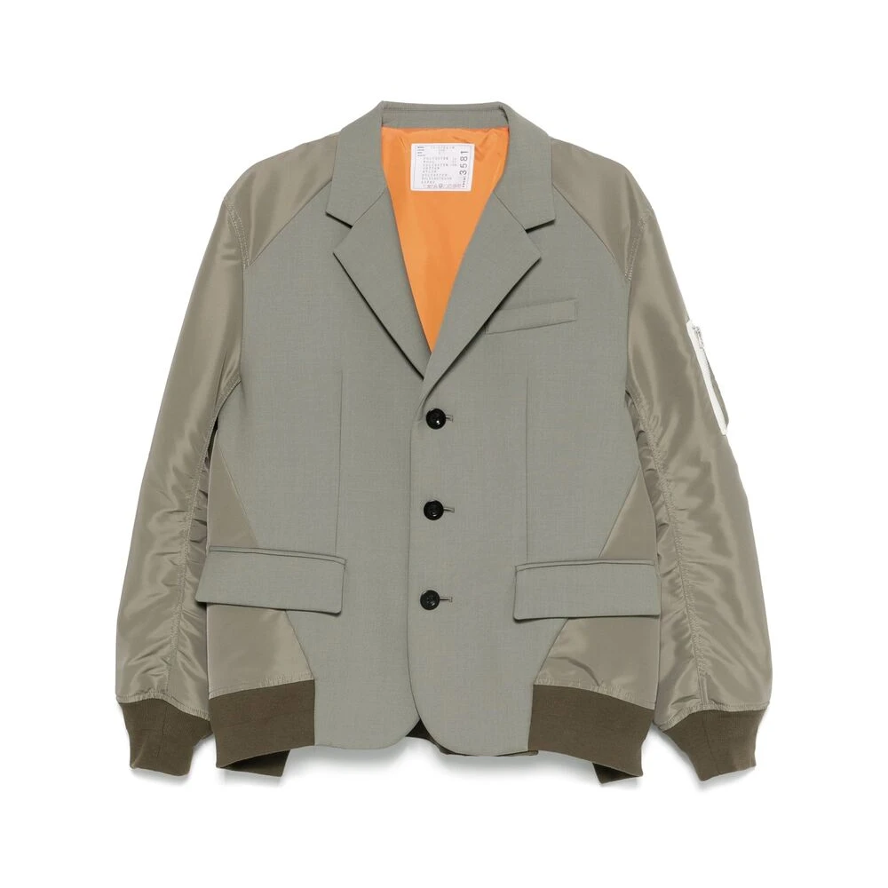 Sacai - Jackets > Blazers - Green - Sacai - Modalova