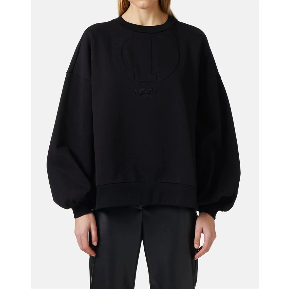 Iceberg Crew-neck sweatshirt van technisch katoen Black Dames