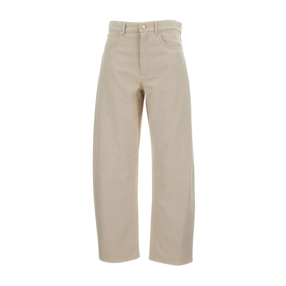 Max Mara Women's Beige Wide Trousers - Wide Trousers - S - Trousers