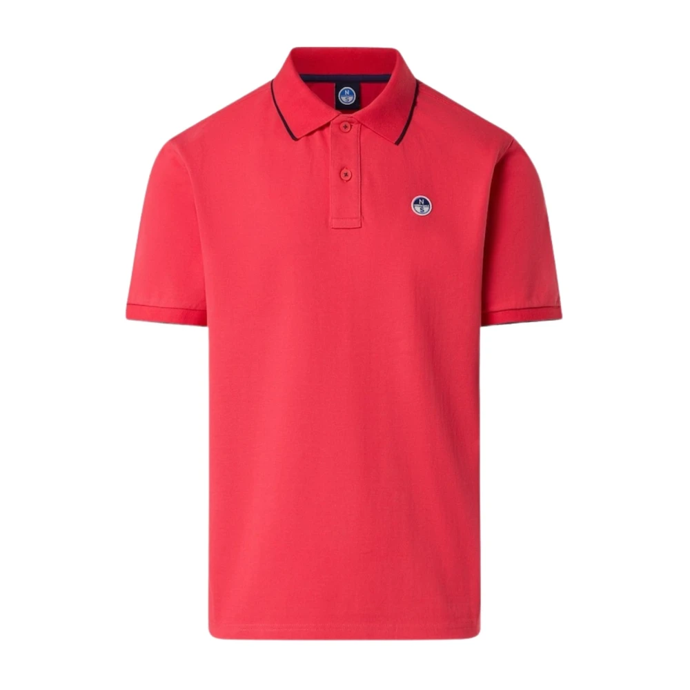 North Sails Men's Pink Polo Shirts, M, Cotton Striped Collar Polo Shirt