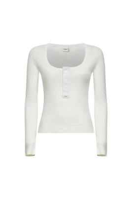 Scoop-neck Henley Shirt