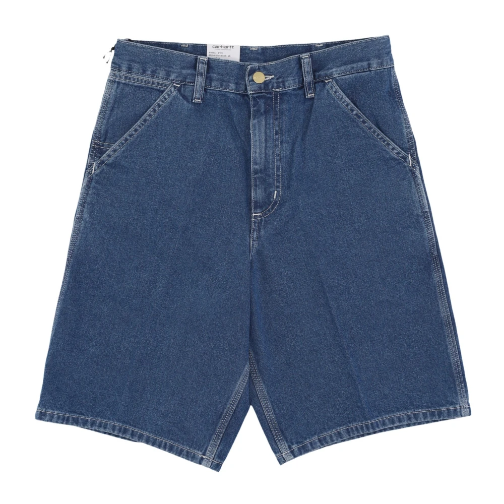 Carhartt WIP Blauwe Stone Washed Denim Shorts Blue Heren