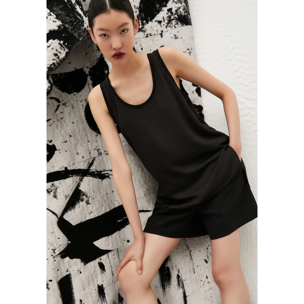Marella Mouwloze Georgette Top in Zwart Black Dames