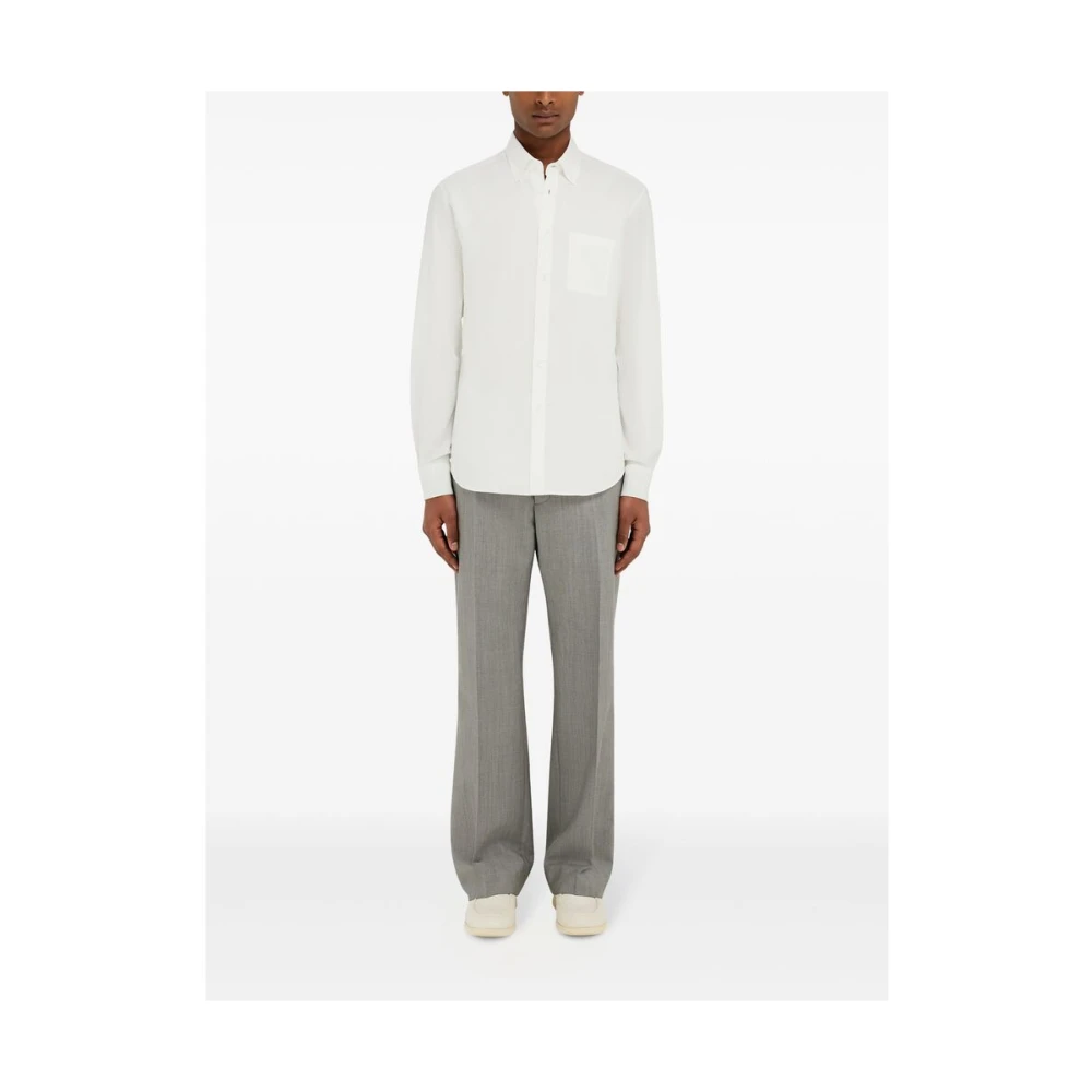 Salvatore Ferragamo Witte Katoenen Klassieke Overhemd White Heren