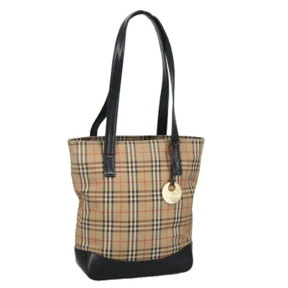 Burberry Vintage Pre-owned Canvas shoulder-bags Beige Dames