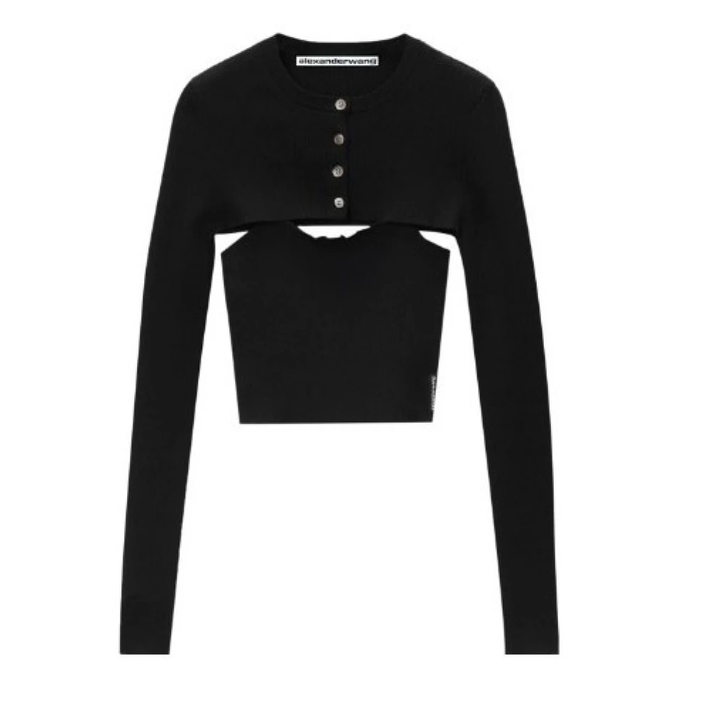 Alexander Wang Black Cardigans, Female, M, Knit Cardigan And Top Set