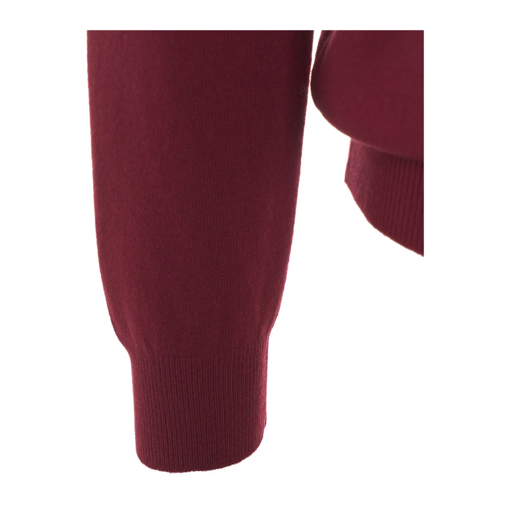 Gender Italiaanse Gebreide Pullover met Logodetails Red Heren