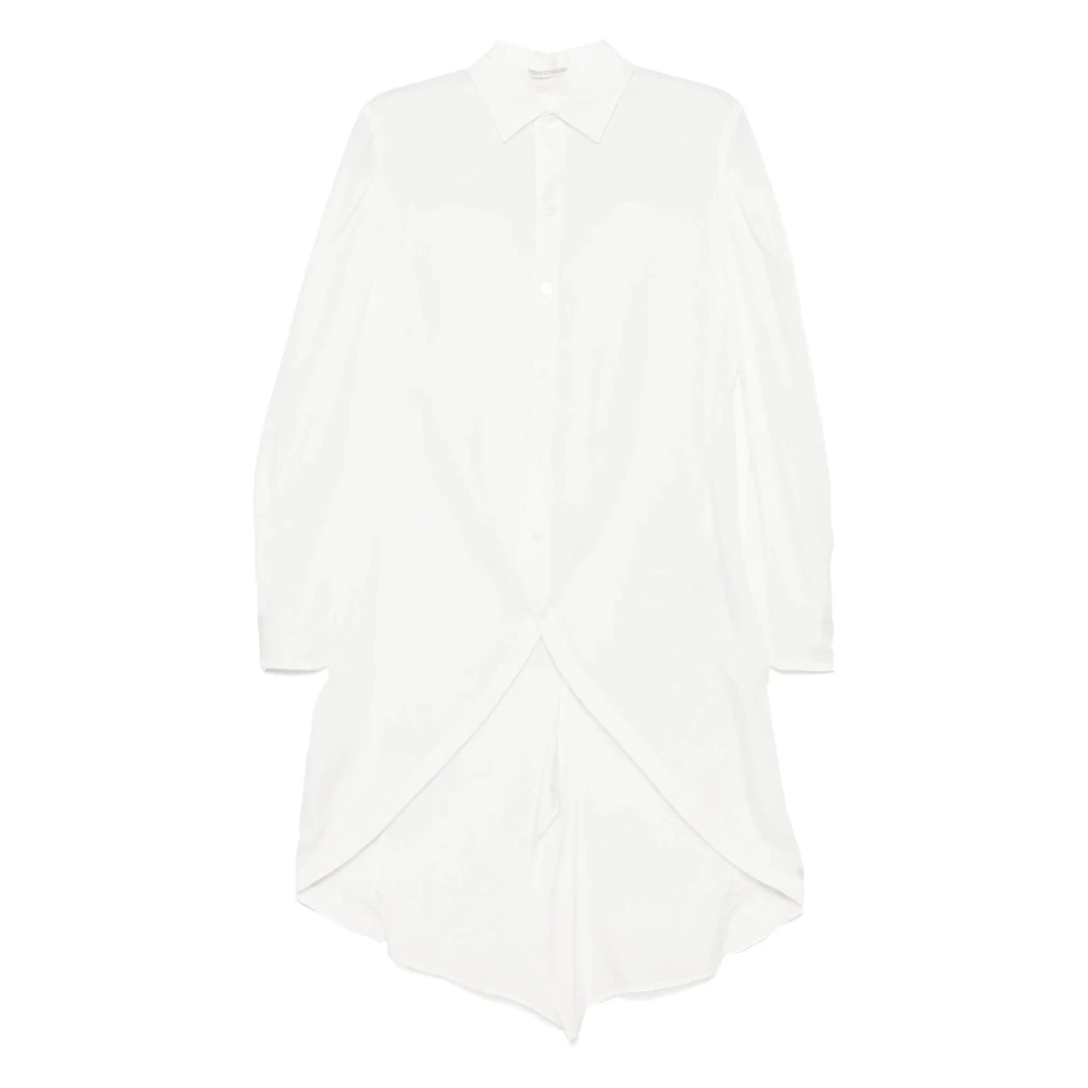 Yohji Yamamoto Witte Overhemdjurk met Gebogen Zoom White Heren