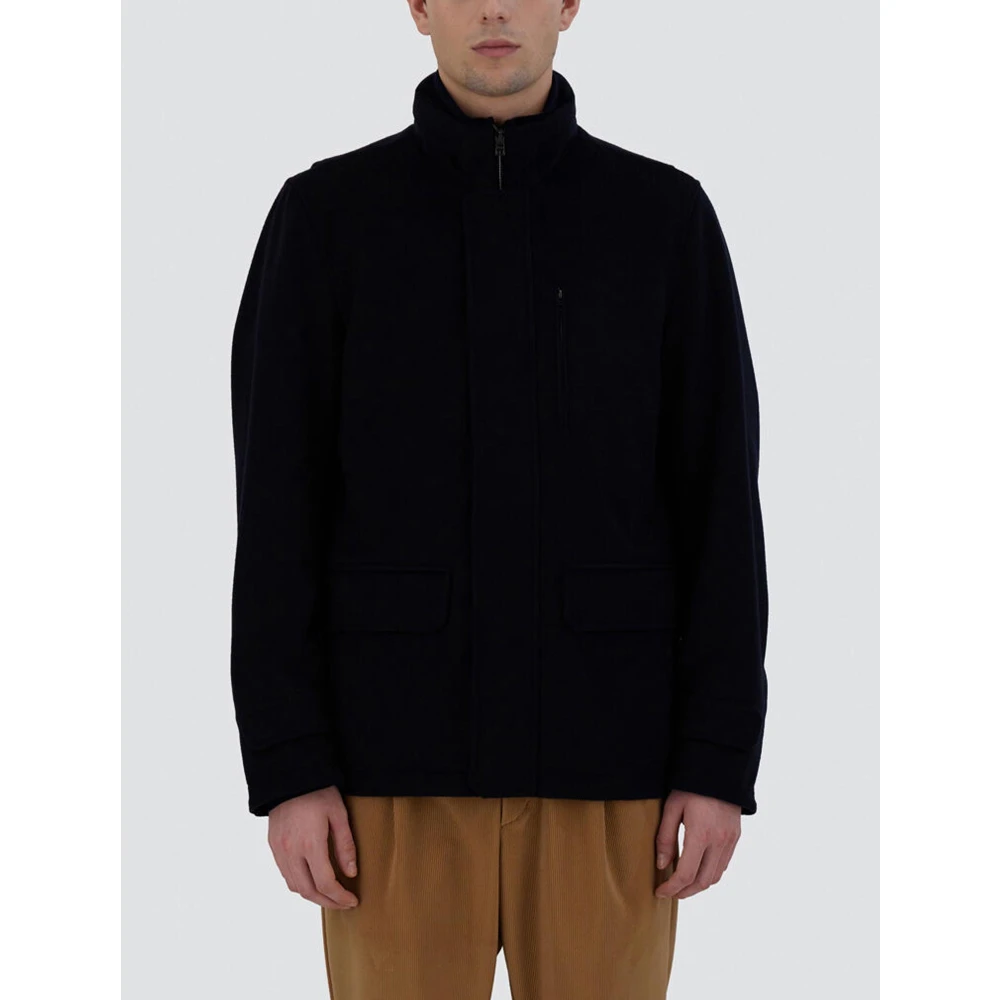 Herno Blauwe Jas met Rits Blue Heren