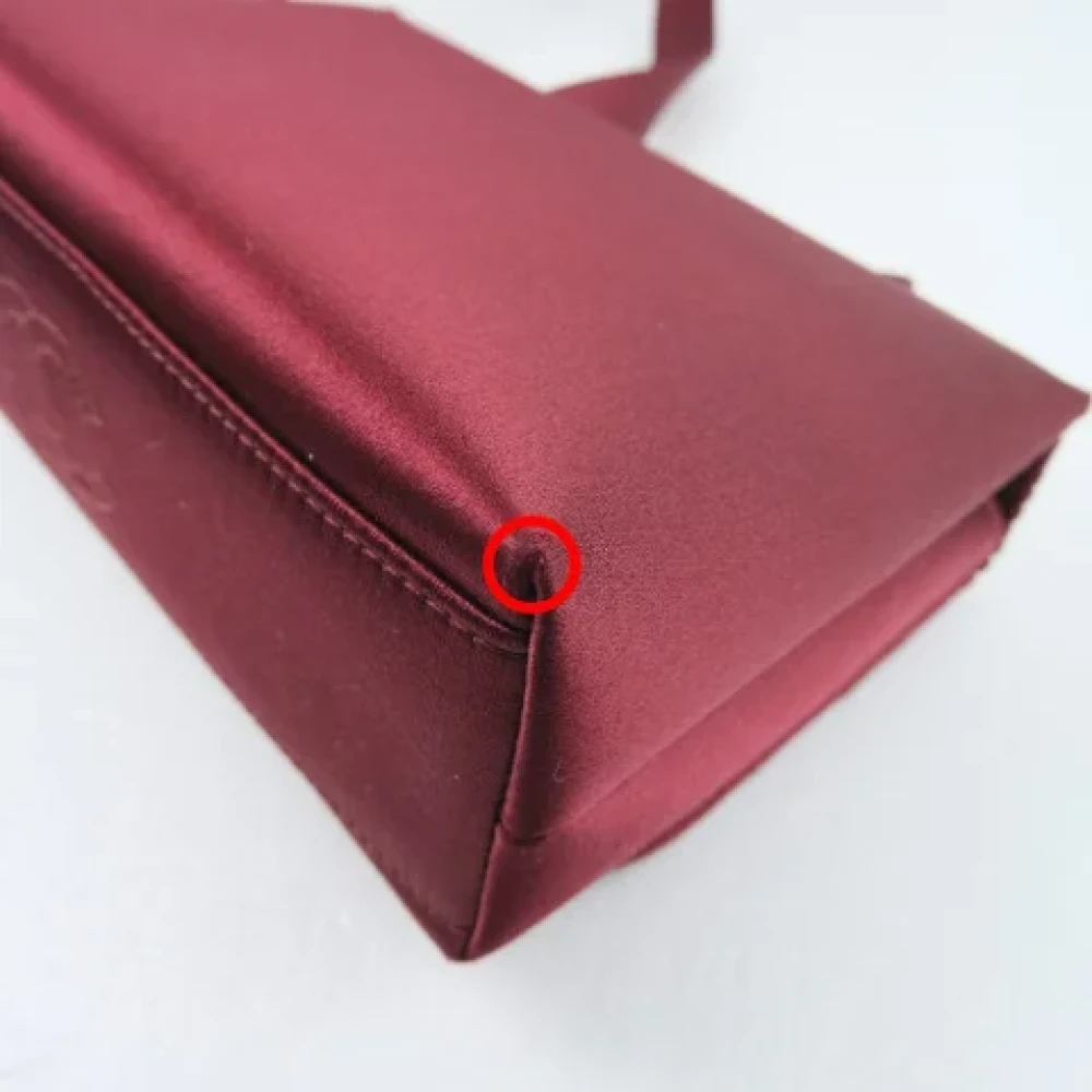 Chanel Vintage Pre-owned Canvas shoulder-bags Red Dames