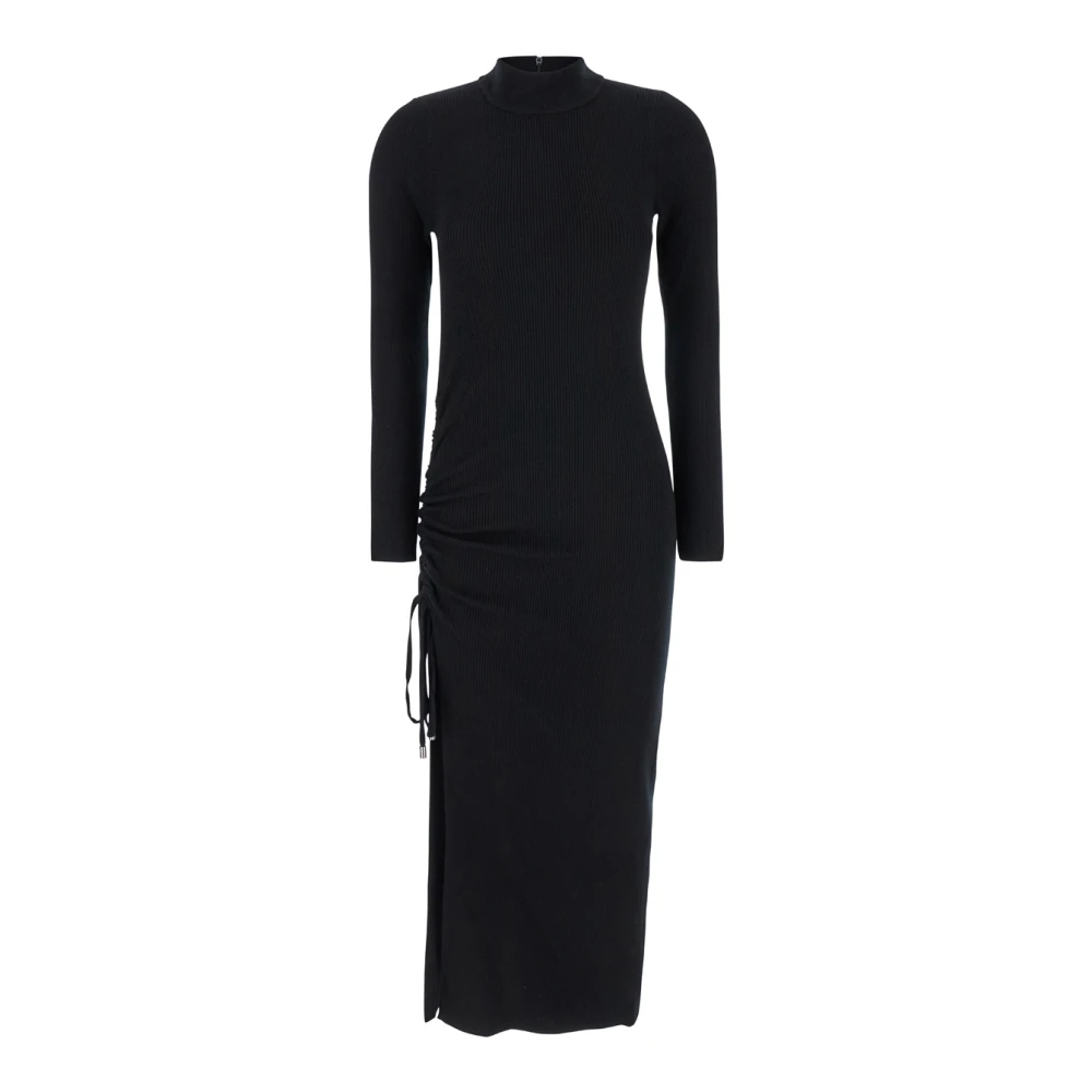 Michael Kors Merino Getailleerde Midi Jurk Black Dames