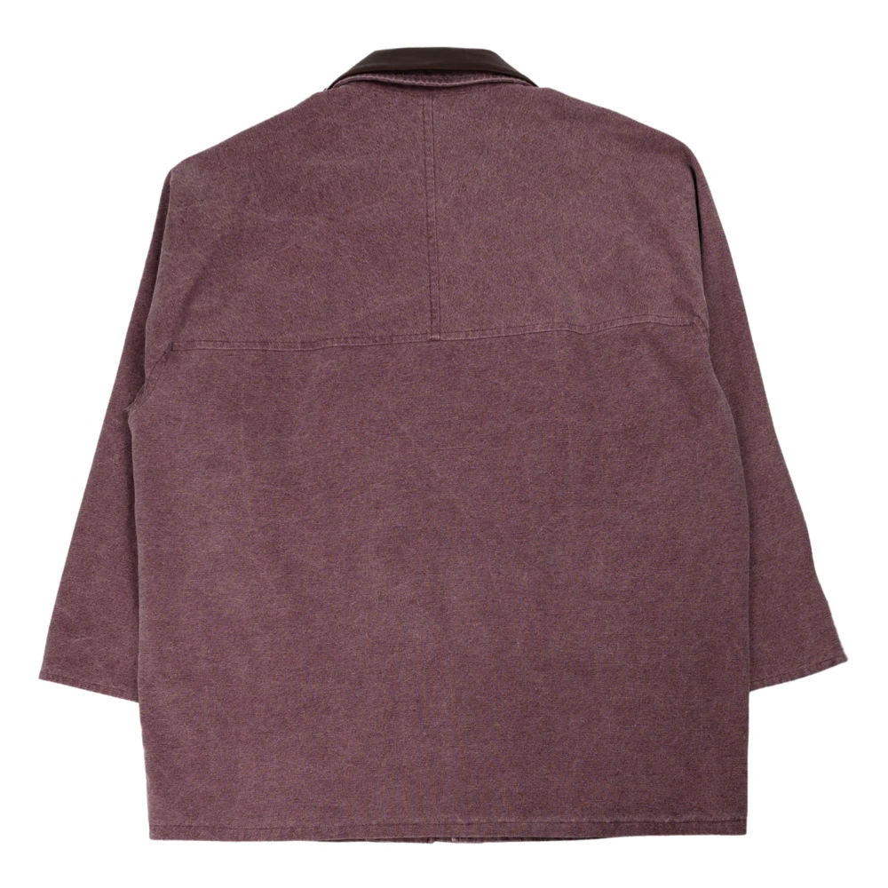 Auralee Paarse Canvas Jacht Blouson Jas Purple Heren