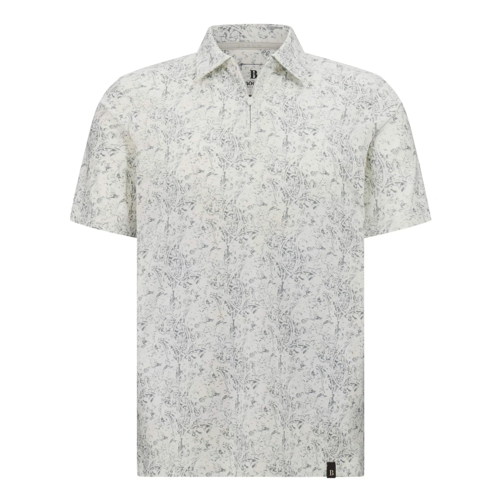Boggi Milano B Tech Katoenmix Jersey Polo Shirt Blue Heren