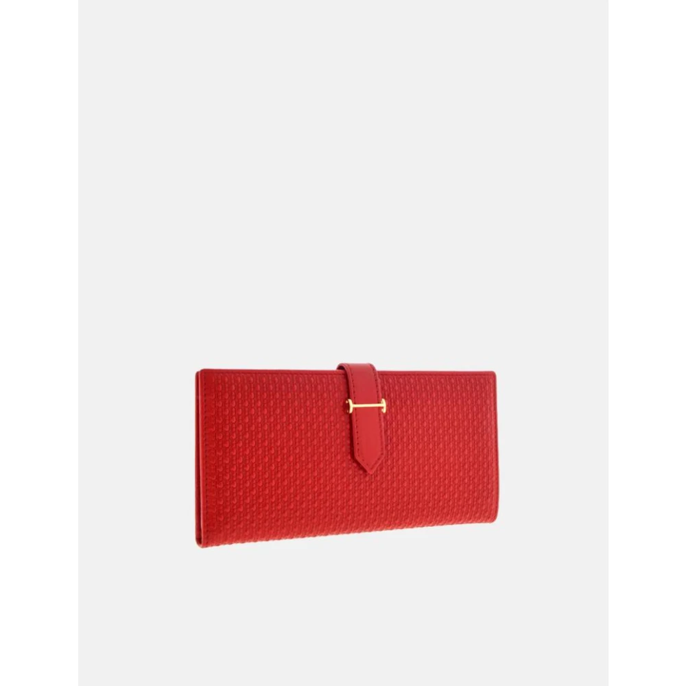 Carolina Herrera Rode Insignia Initialen Leren Portemonnee Red Dames