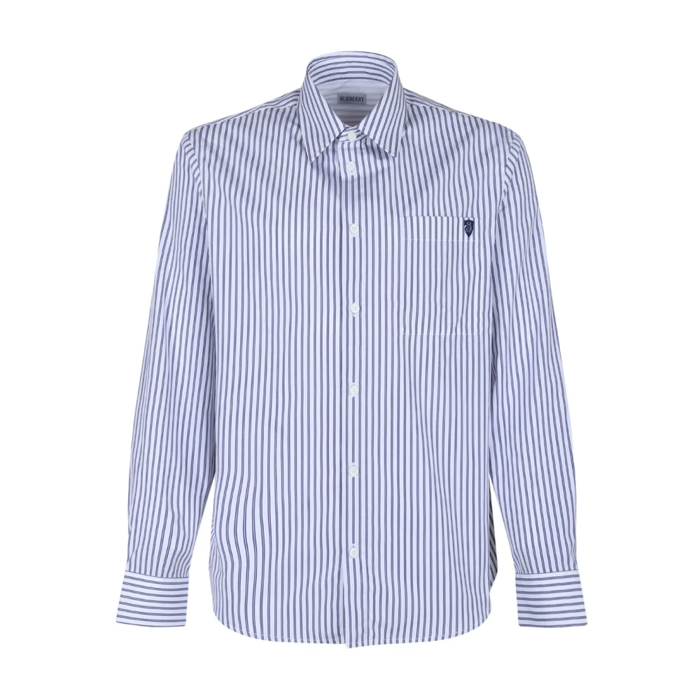 Burberry Gestreept Overhemd Lente-Zomer 2025 Collectie Blue Heren