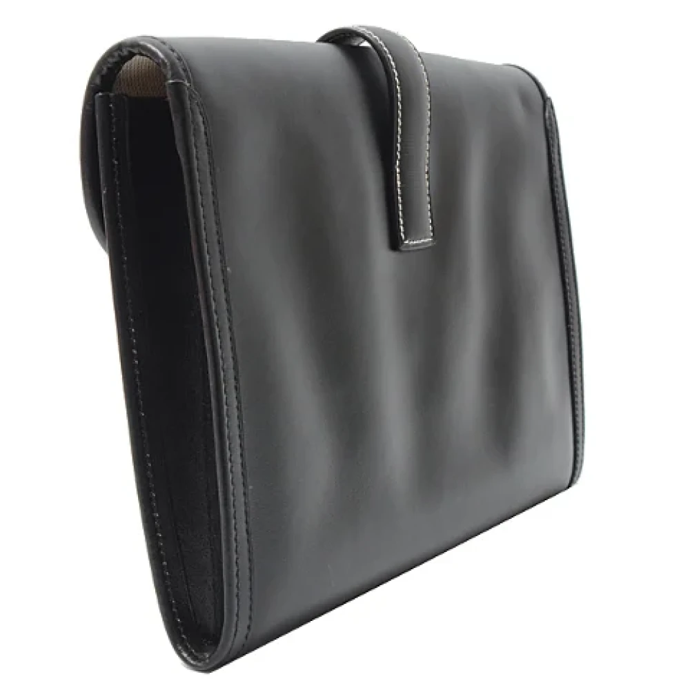 Hermès Vintage Pre-owned Leather clutches Black Heren
