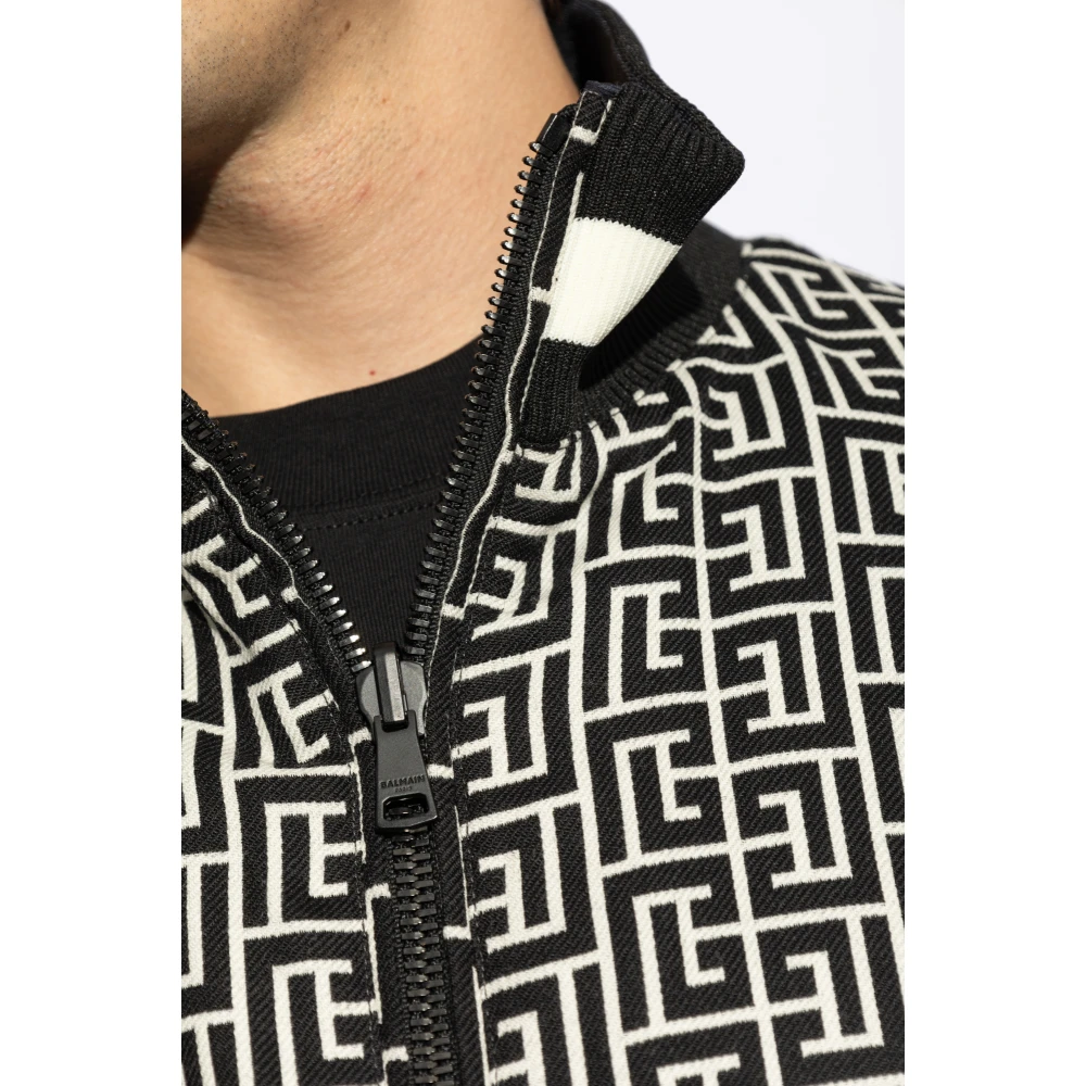 Balmain Omkeerbare jas met monogram Black Heren