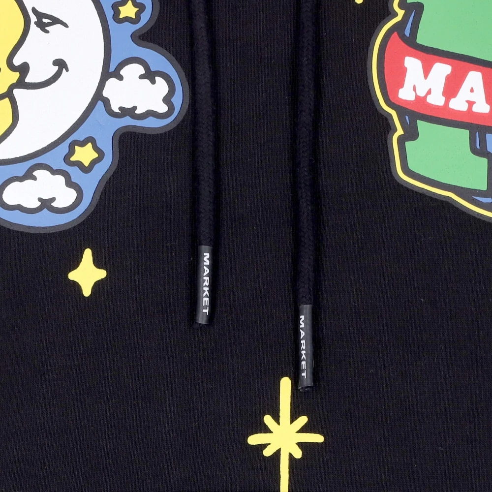 Market Hoodie met all-over logoprint Black Heren