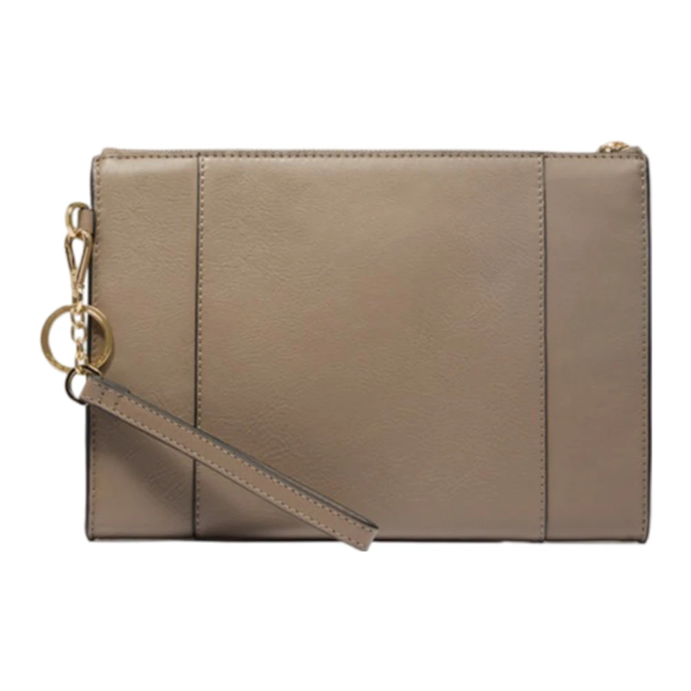 Piquadro Grijze leren iPad Mini clutch Gray Dames