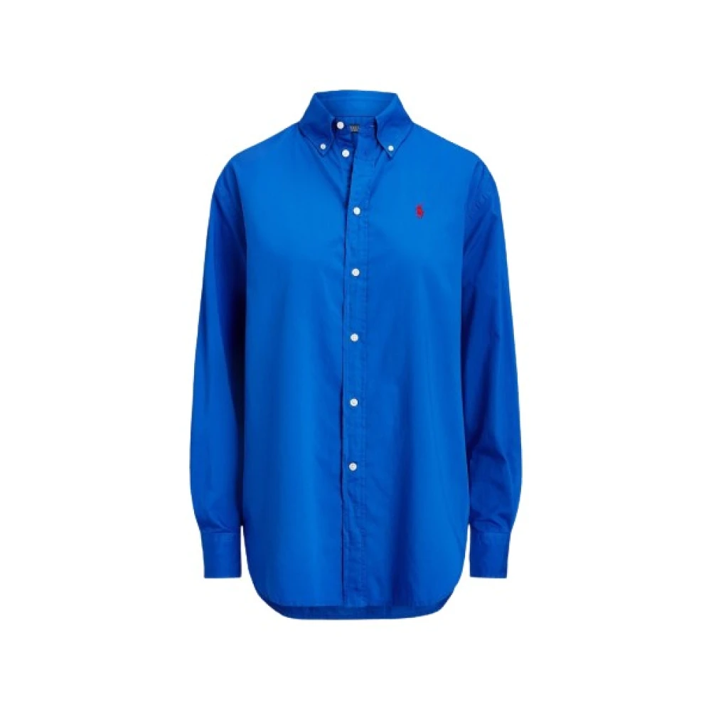 Polo Ralph Lauren Casual katoenen overhemd met geborduurd logo Blue Dames