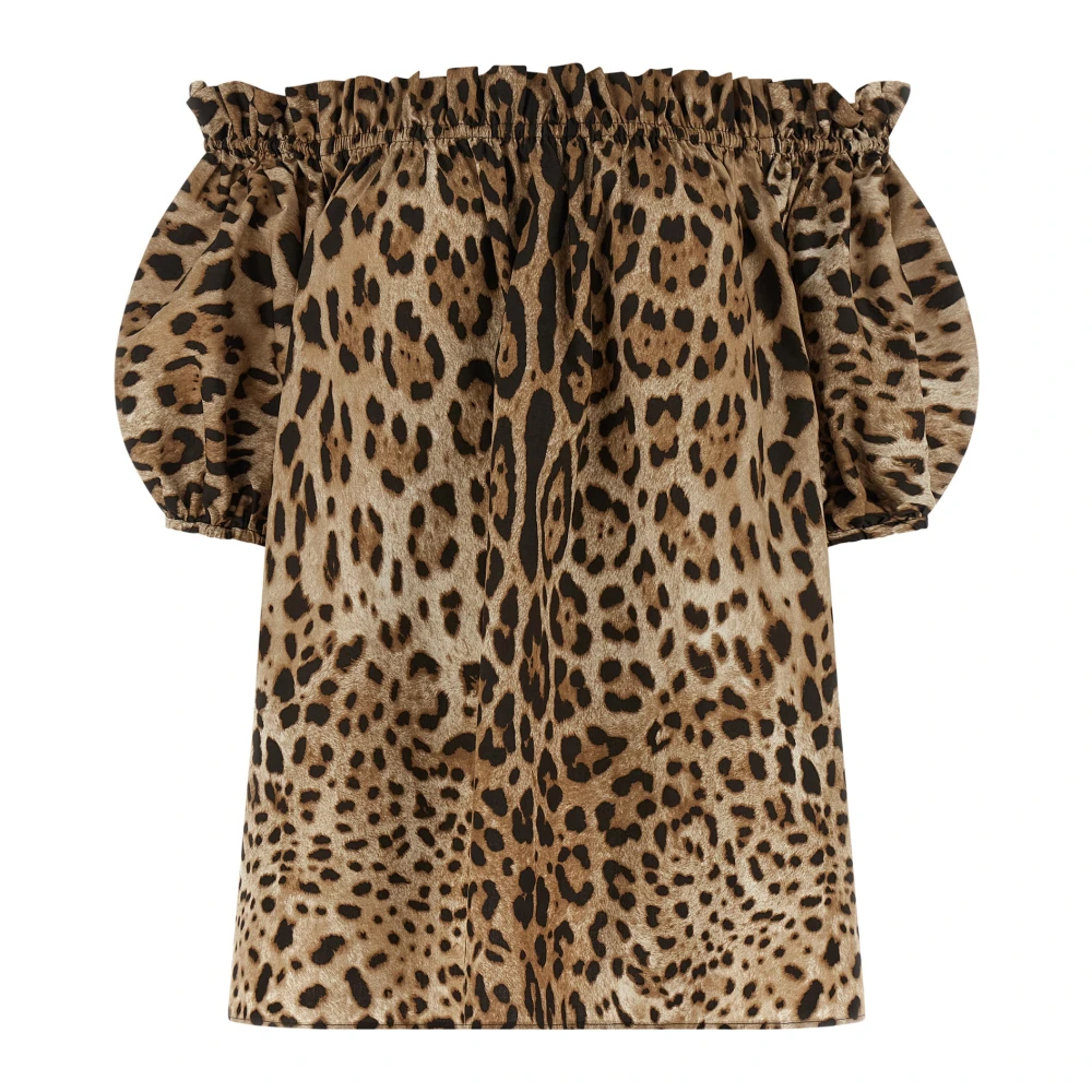 Dolce & Gabbana Women's Multicolor Blouses, 2XS, Off-The-Shoulder Poplin Top