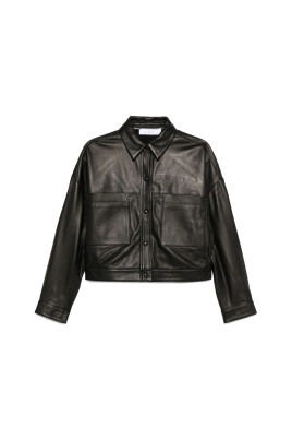 black-leather-button-up-shirt