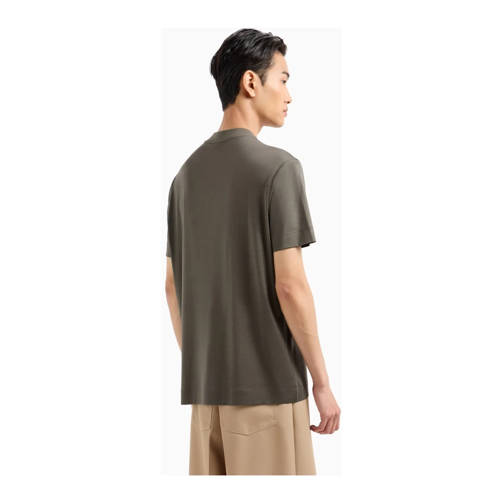 Emporio Armani Flocked Logo Crewneck T-shirt Green Heren