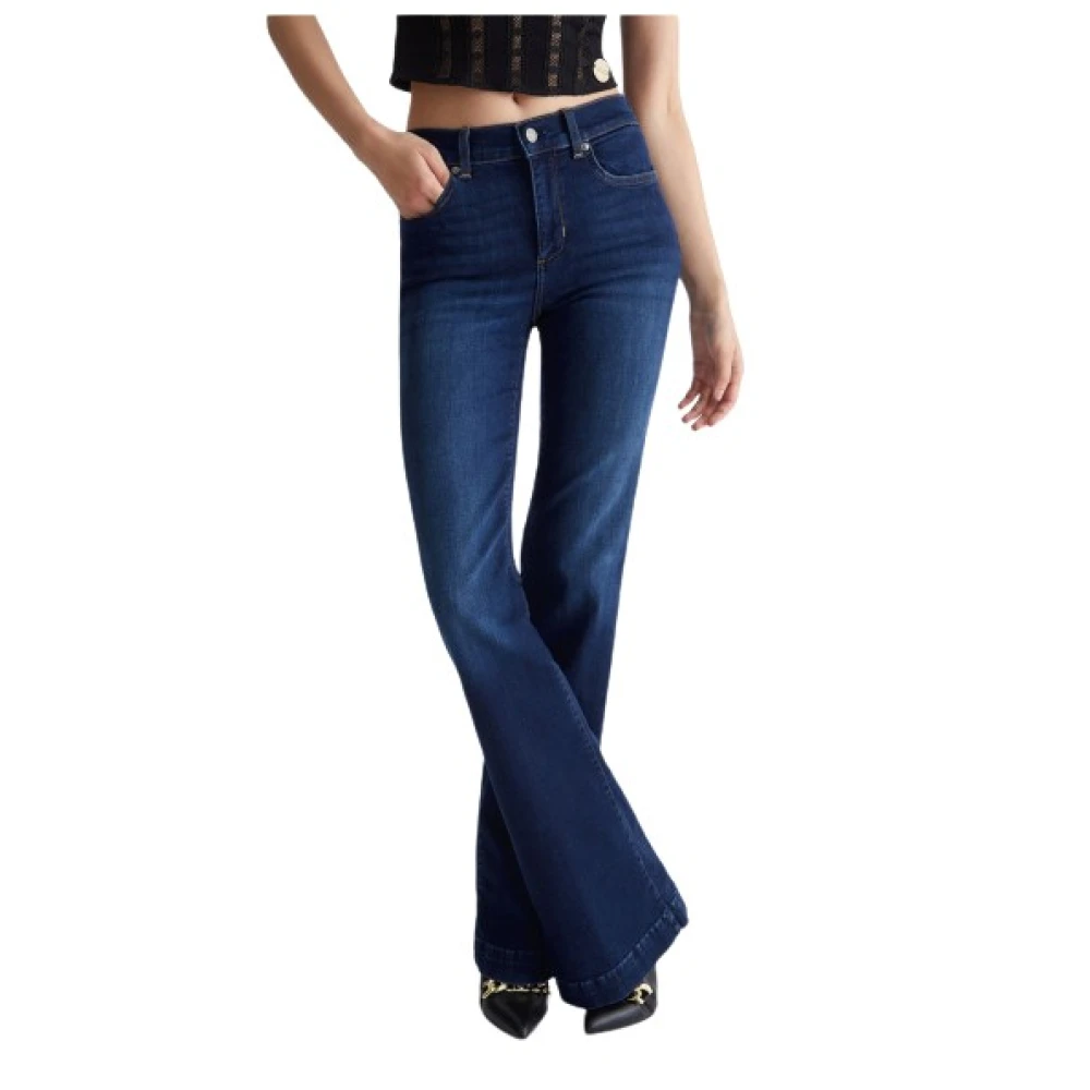 Liu Jo Flared Jeans met Hoge Taille Blue Dames