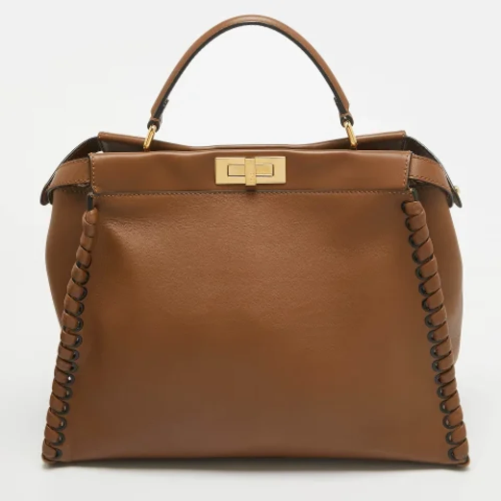 Fendi Vintage Pre-owned Leather handbags Brown Dames