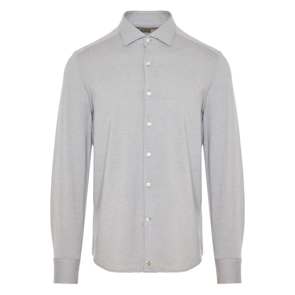 Sonrisa Italiaans Katoen Lyocell Shirt Gray Heren