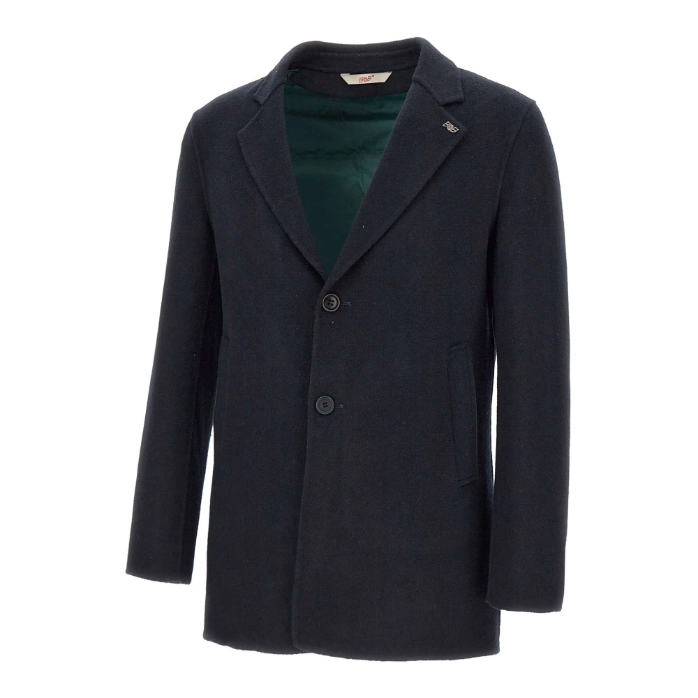 BOB Bron Blauwe Wollen Jas Blue Heren