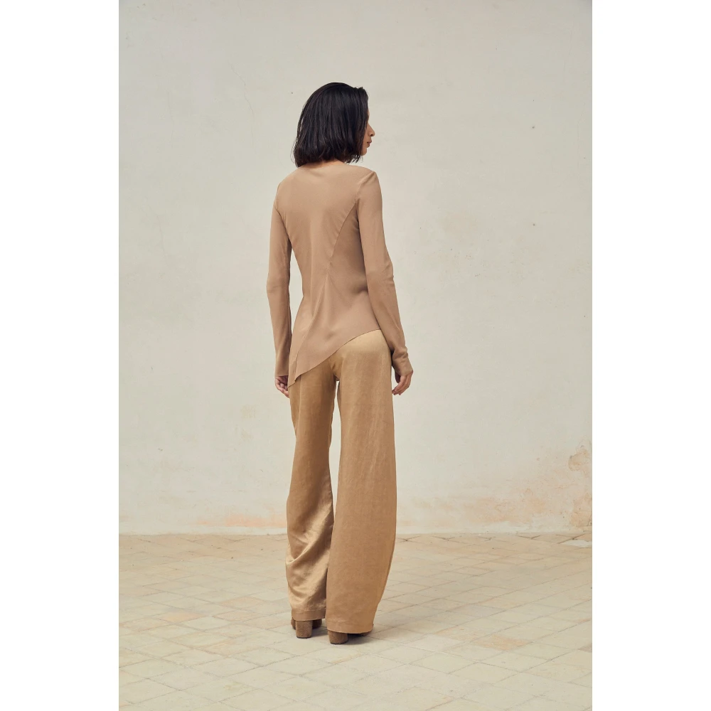 Cortana Seda Stretch Top Cacao Brown Dames