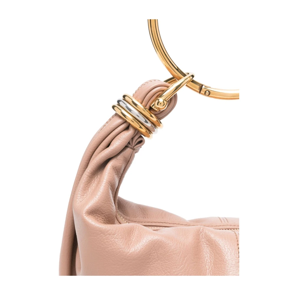 Chloé Hobo Tas met Gouden Logo Pink Dames